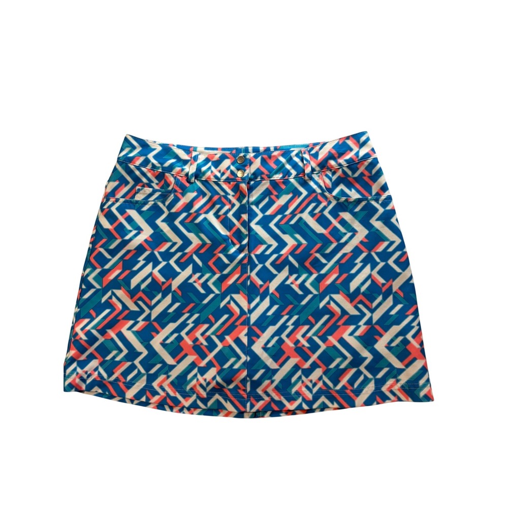 Slazenger Golf Skort Womens 6 Blue Coral Geometric Chevron Athletic‎ Skt Pockets